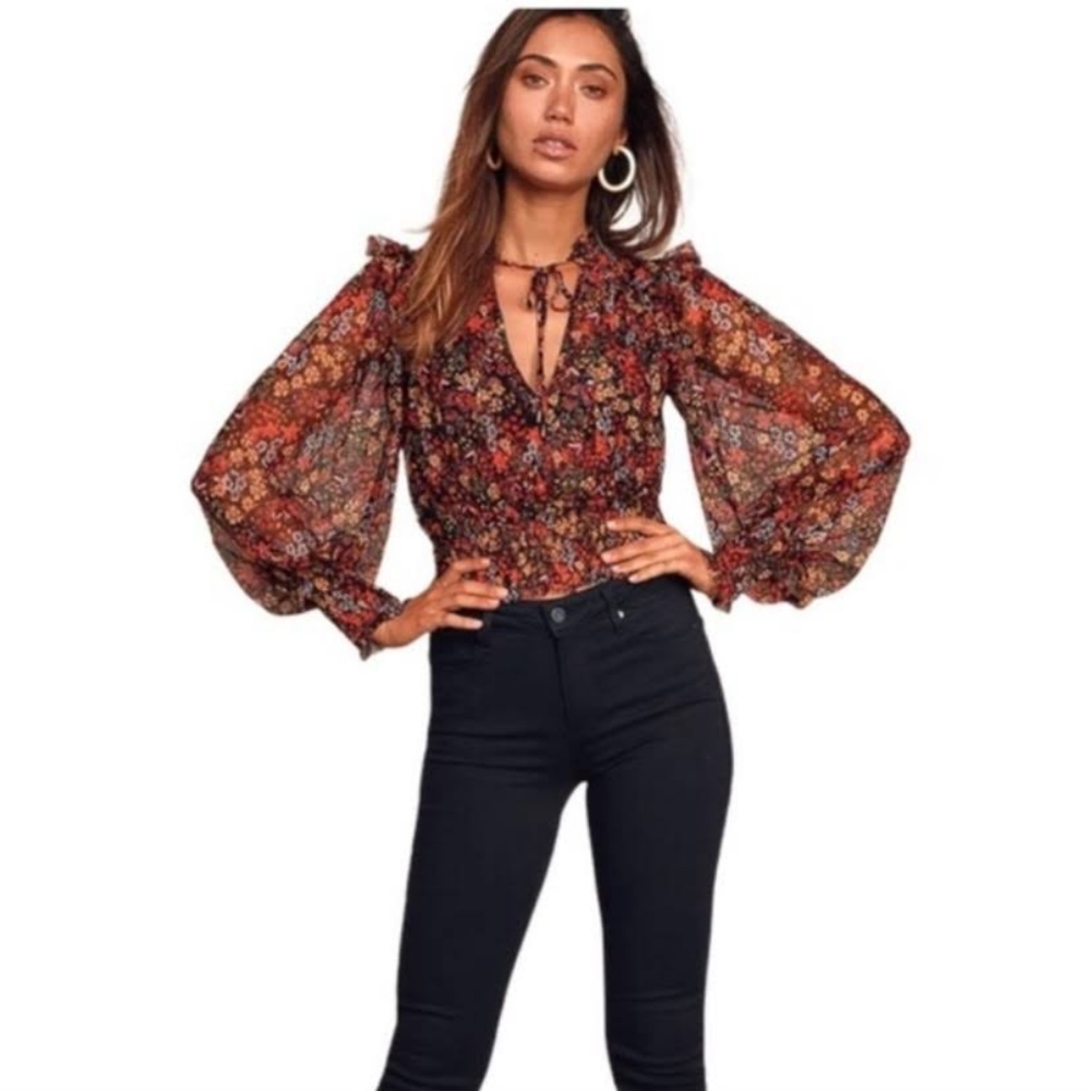NWOT Free People Floral top